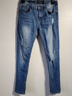 Light Blue Distressed Big Girls Jeans Size 16 Kids